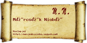 Márcsák Niobé névjegykártya